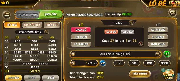 Lô Đề Siêu Tốc Tại IWin Club Trải Nghiệm Đỉnh Cao Với Kết Quả Quay Số Chớp Nhoáng